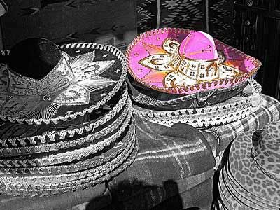 Hats for sale in Algodones, Mexico