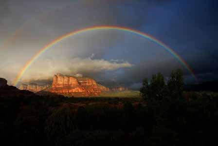 Rainbow over Courthouse Butte