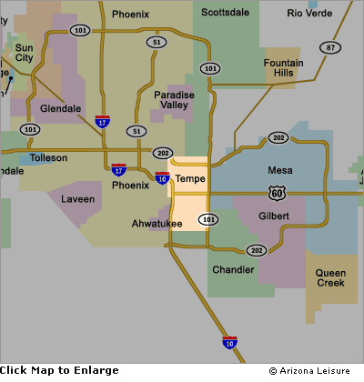 Area Map of Tempe, Arizona