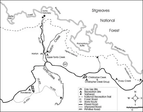 Map Location To Christopher Creek Campground