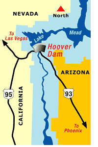 Lake Mead Travel Directions Map