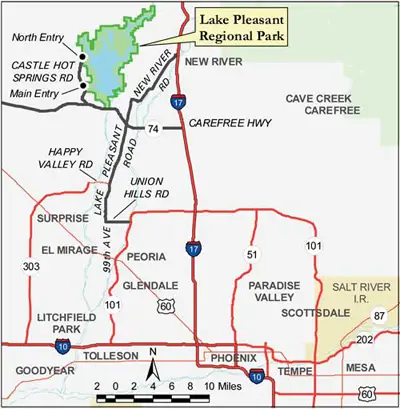 Map of How To Get To Lake Pleasant