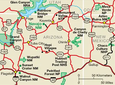 Map of Navajo National Monument