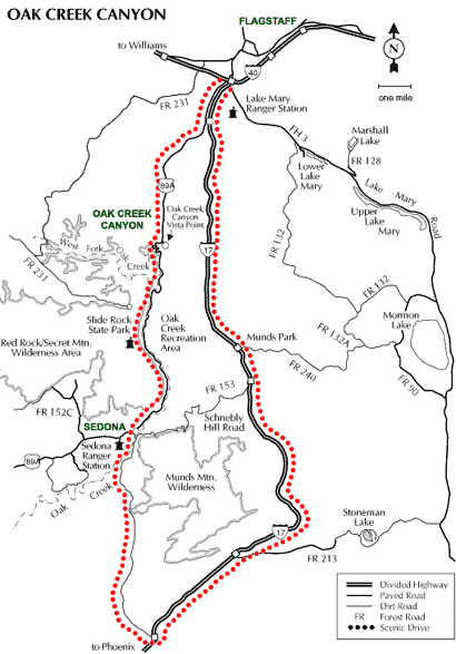 Oak Creek Canyon Map 