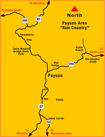 Payson Arizona Map | Directions To Payson AZ