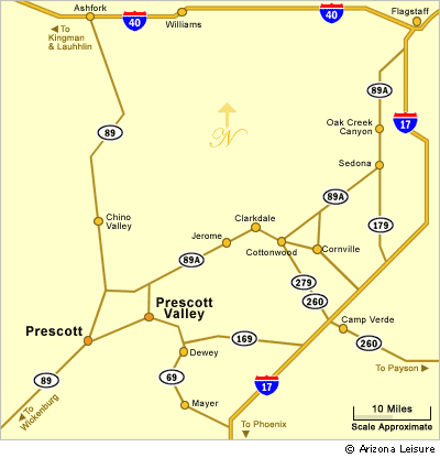 Prescott & Prescott Valley Area Map