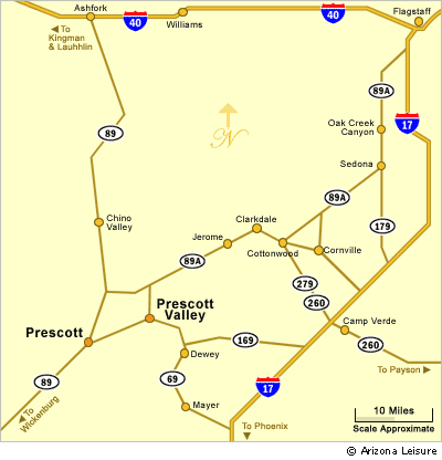 Map Of Prescott Az Map And Directions To Prescott Az