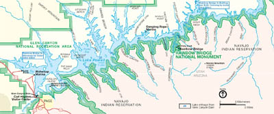 Map of the Rainbow Bridge National Monument