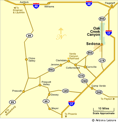 Sedona and Verde Valley Area Map