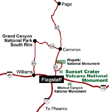 Map of Sunset Crater