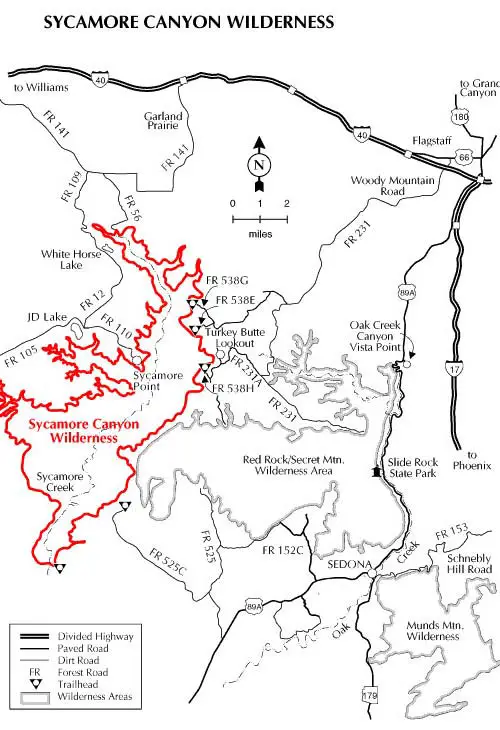 Sycamore Canyon Trail Map