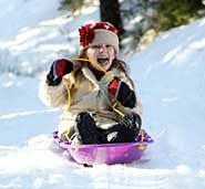 Sledding At Wing Mountain Snow Play Area